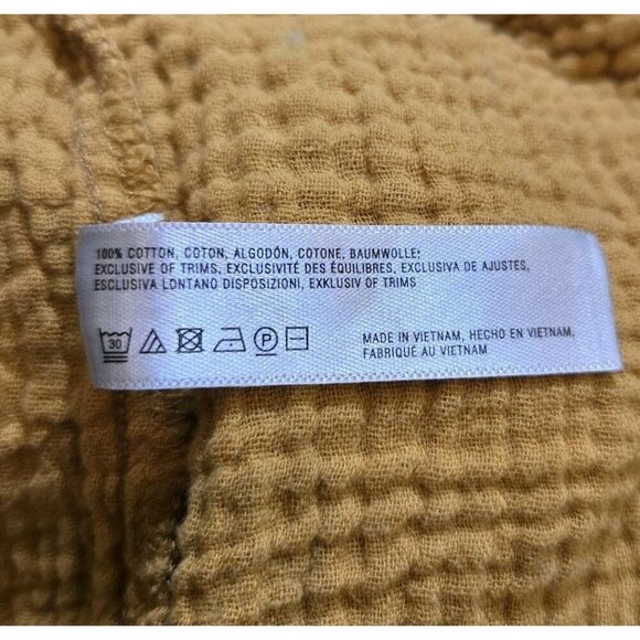 Anthropologie Marie frayed Cover Gauze shorts Saturday Sunday GOLD Medium Drawst - Picture 9 of 10